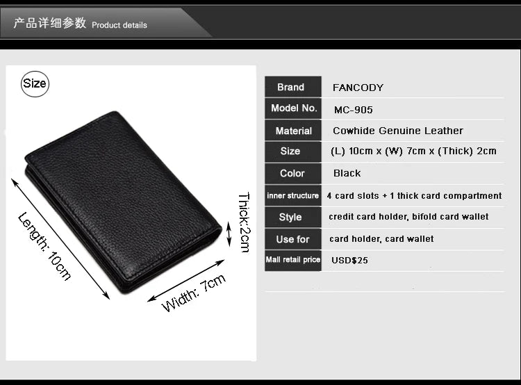 Luxury Fashion Genuine Leather Card Wallet