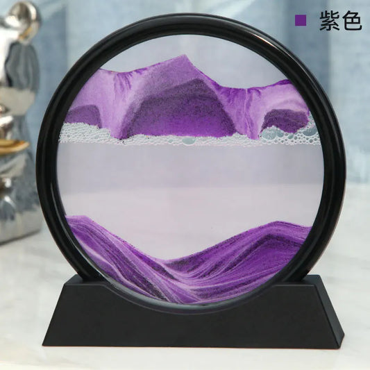 3D Moving Sand Art Round Glass Deep Sea Sandscape Hourglass