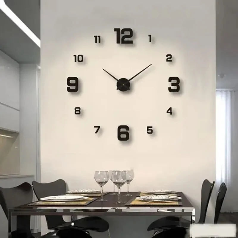 Creative Frameless DIY Wall Clock Wall Decal