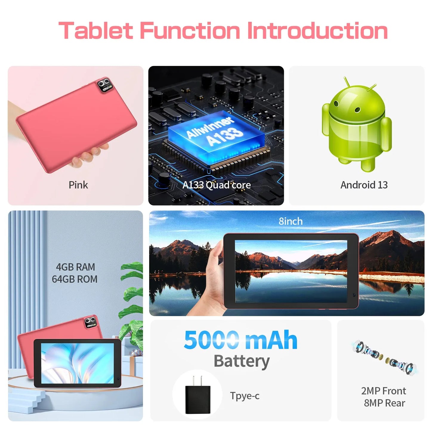 PRITOM 8 Inch Tablet Android 13 8GB