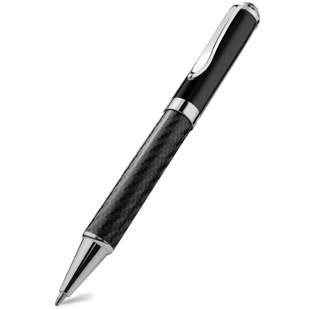 STONEGO Carbon Fiber Signature Pen, Premium Metal Gel Ink Pens Micro Point 0.5mm Black Ink Smooth Writing Ball Pen