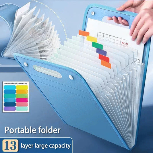 13 Pocket File Folders Portable A4 Letter Size Accordian Document Organizer