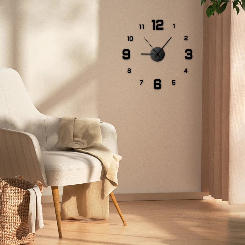 Creative Frameless DIY Wall Clock Wall Decal