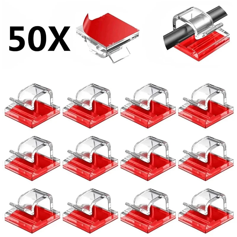 Self-adhesive Cable Holder Fixer Clips Organizer Clamp