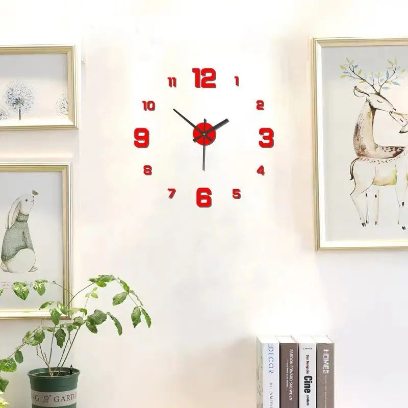 Creative Frameless DIY Wall Clock Wall Decal