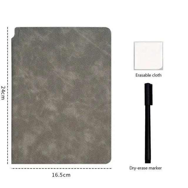 A5 Reusable Whiteboard Notebook Memo Book W Whiteboard Pen Erasing Cloth