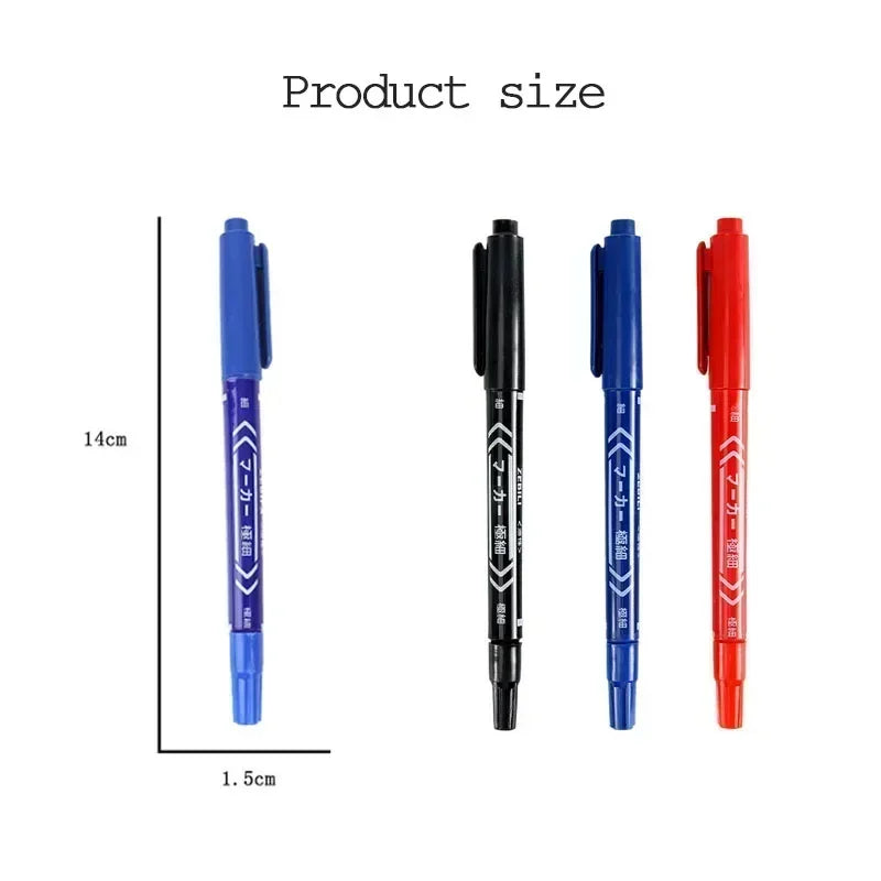 5/10 Pcs Twin Tip Permanent Marker Black/Blue/Red