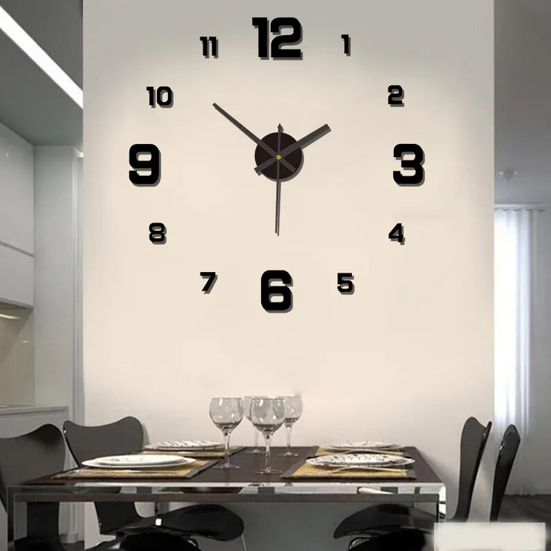 3D Creative Frameless DIY Wall Hanging Clock