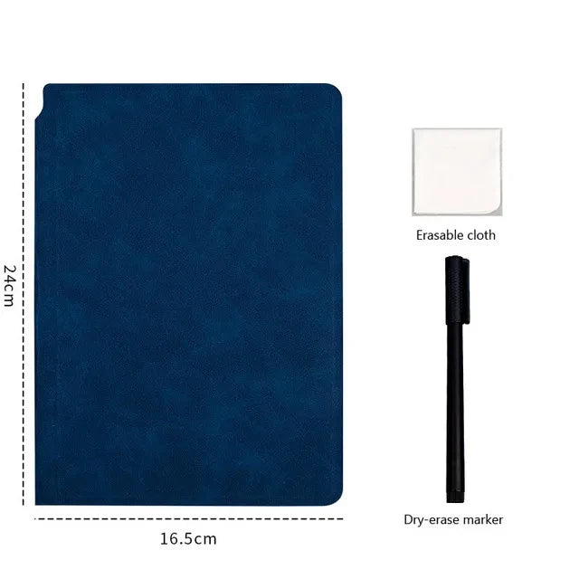 A5 Reusable Whiteboard Notebook Memo Book W Whiteboard Pen Erasing Cloth