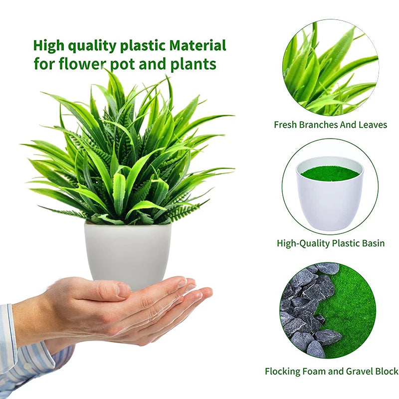 1pc Artificial Plants with Plastics Pots