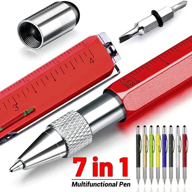 7 in 1 Multifunctional Pen Touch Screen Stylus Pen with Screwdriver Ruler Level