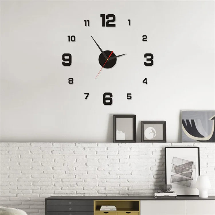 3D Creative Frameless DIY Wall Hanging Clock