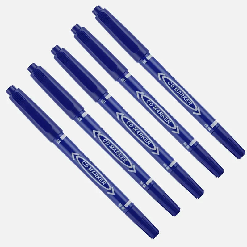 5/10 Pcs Twin Tip Permanent Marker Black/Blue/Red