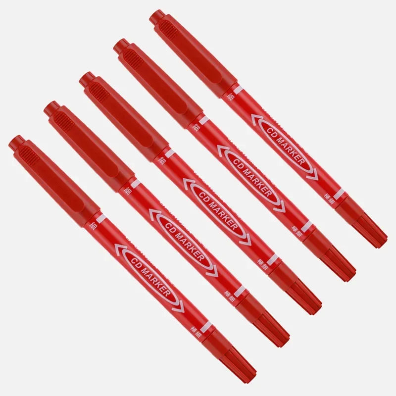 5/10 Pcs Twin Tip Permanent Marker Black/Blue/Red