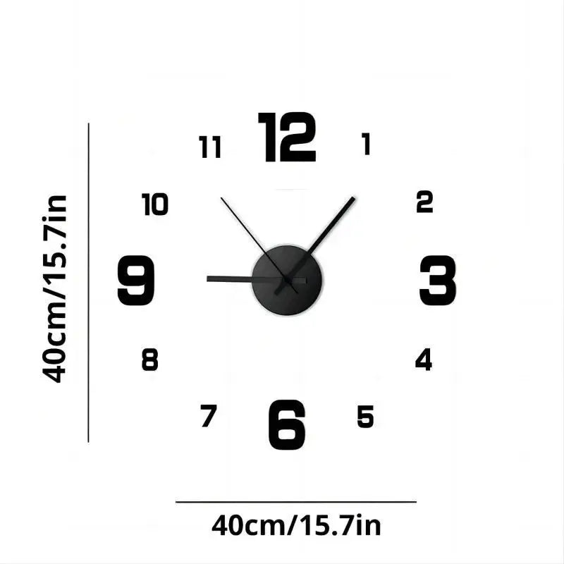 Creative Frameless DIY Wall Clock Wall Decal