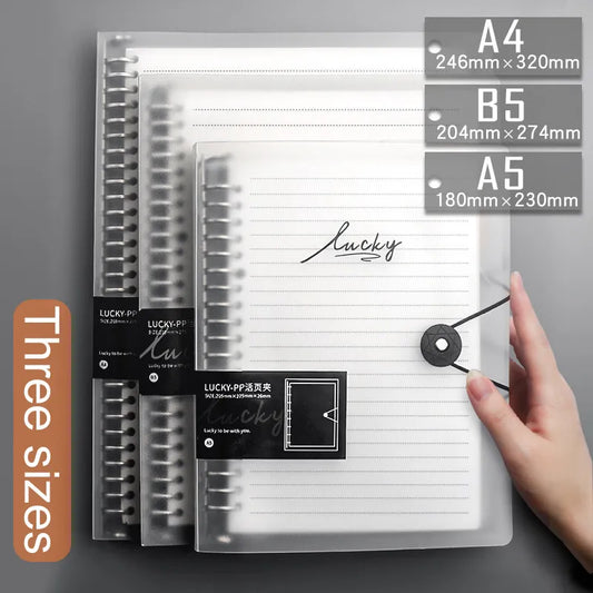 A5 B5 A4 Transparent Loose Leaf Binder Planner