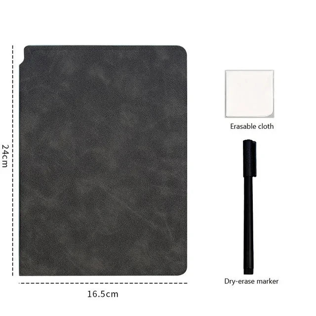 A5 Reusable Whiteboard Notebook Memo Book W Whiteboard Pen Erasing Cloth